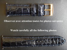 21 mm BRACELET ALLIGATOR VÉRITABLE BLEU NUIT ATTACHE RAPIDE INTERCHANGEABLE