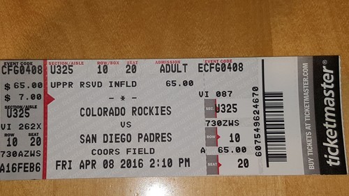 Colorado rockies 2016 - rockies, opening