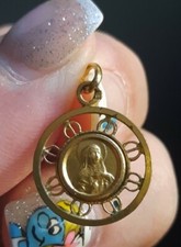 F13N02 superbe ancien pendentif Médaille Vendeville poinçon orfèvre j trèfle f 