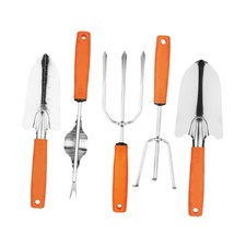 Lot de 5 mini-pelles de jardinage en acier inoxydable, fourches polyvalentes,