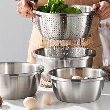  304 Stainless Bassine Inox Panier De Drainage Végétal Lavage Des Légumes