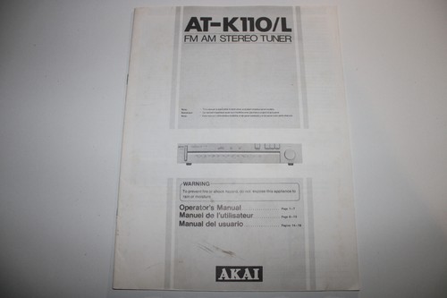 Manuels akai k110 tuner - manuels,