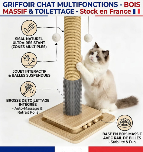 Arbre chat griffoir bois - arbre,