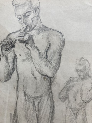Beau grand dessin homme - nu, a