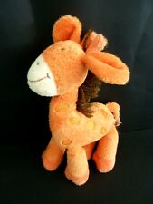 L5. DOUDOU PELUCHE NICOTOY GIRAFE ORANGE 2 TONS ECRU CRINIERE MARRON 25c  TTBE