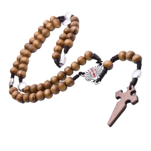 Collier chapelet croix perles