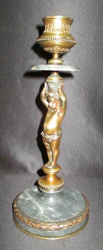Ancien bougeoir laiton cuivre - ancien,