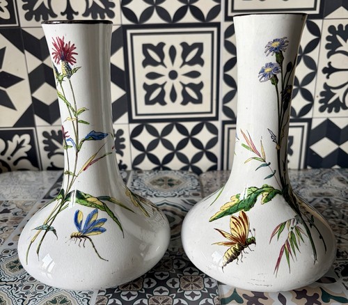 Paire vase terre fer - paire,