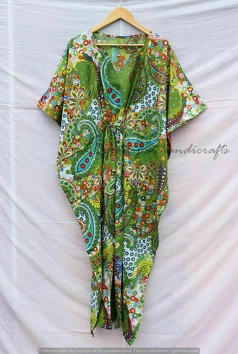 Robe caftan longue - , imprimée