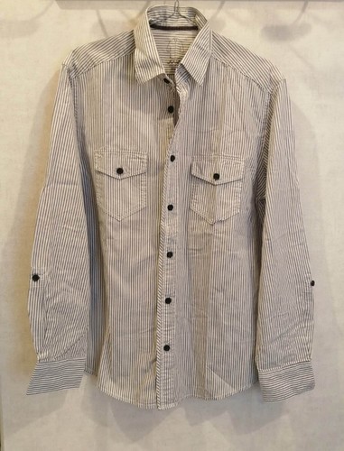Chemise blanche rayée gris