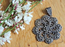 Ancien Pendentif Bretagne à ma vie en métal argenté, collier bijoux breton kelt 