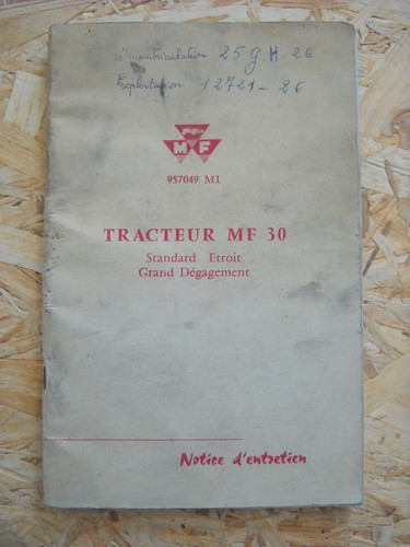 Notice entretien tracteur - d'entretien,