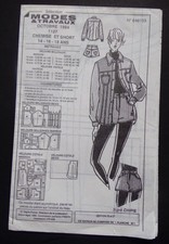 § patron MODES ET TRAVAUX 10/1994 chemise et short pour fille 14 16 18 ans