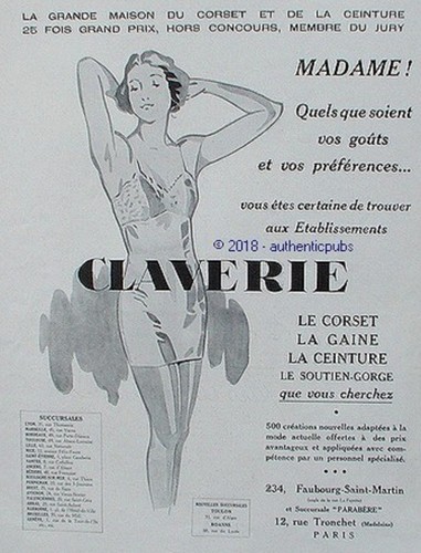 Publicite claverie corset - publicite,