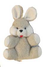 Vintage ancienne peluche Lapin beige blanc Nounours 26 cm