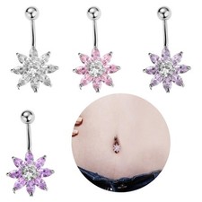 Femmes Nombril Ongles Fleurs Balancent Nombril Bague Nombril Bar Bijoux De Corps