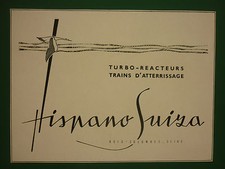 1950'S PUB HISPANO-SUIZA COLOMBES CIGOGNE TURBO REACTEURS TRAINS ATTERRISSAGE AD