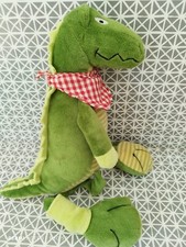Doudou peluche crocodile vert