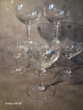 Ancien lot de 🍾 6 coupes à champagne 🍾 en cristal gravé 🍾 vintage