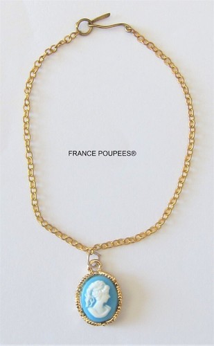 Collier camée bleu - collier,