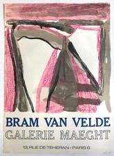 Bram VAN VELDE, Galerie Maeght, 1975 : Affiche originale en lithographie