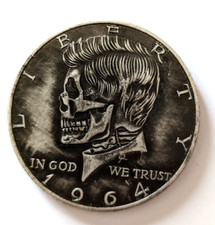 Pièce de monnaie fantaisie-John Fitzgerald  Kennedy-squelette-new-hobo Dollar