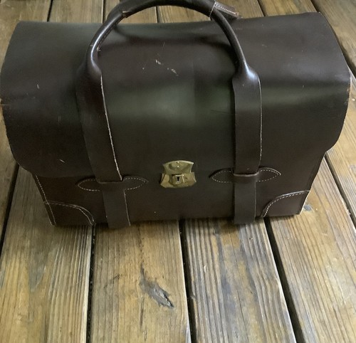 Vtg bag leather traveling - bag,