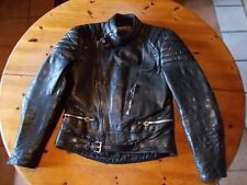 Blouson moto en cuir noir Vintage années 70' de la marque COURTELLE