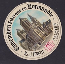 Ancienne   étiquette   Fromage France BN200285 Camembert Normandie Eglise