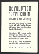 AGONE N° 59 . 2016 . REVOLUTION ET DEMOCRATIE . ACTUALITE DE ROSA LUXEMBOURG