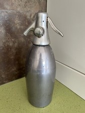 Syphon métal gris bombé Bouteille à eau de seltz SACCB Milan vintage