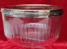 COUPE CRISTAL Taillé Monture en ARGENT Minerve JATTE, SALADIER Ø 18 cm Haut 9 cm