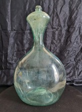 Ancien Biberon De Berger En Verre Soufflé Vert Clair
