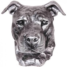 Statue argent tête de chien