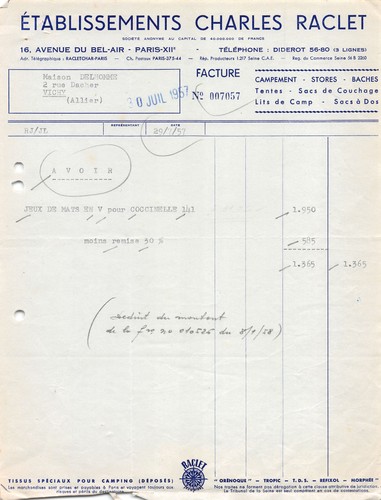 1957 facture etab charles - facture,