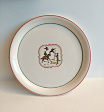 Superbe Assiette Plate de créateur en faïence LUCE PARIS - Blason Décor Médiéval