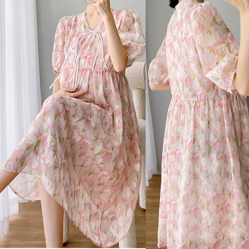 Femme tulipe imprimé robe - imprimé,