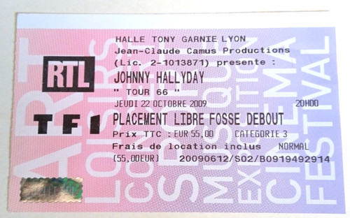 Johnny hallyday billet - billet, de