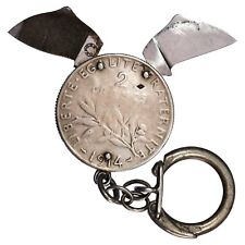 France - Rare onglier Eloi Pernet sur monnaie 2 francs Semeuse 1914 - argent