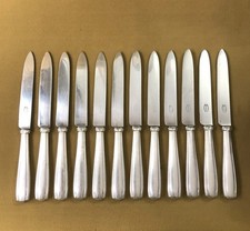 12 grands couteaux de table ART DECO métal argenté BOULENGER modèle BETTY 25 cm