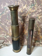 Ancien petite longue vue de Marine et niveau a bulle