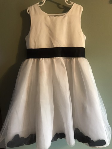 Girls dress white with - white, black