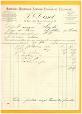 PARIS (I°) MATERIEL AGRICOLE HORTICOLE AVICOLE "J.C. TISSOT" en 1904