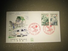 1508/9+ FDC    ENVELOPPE  1er JOUR  CROIX  ROUGE  1966