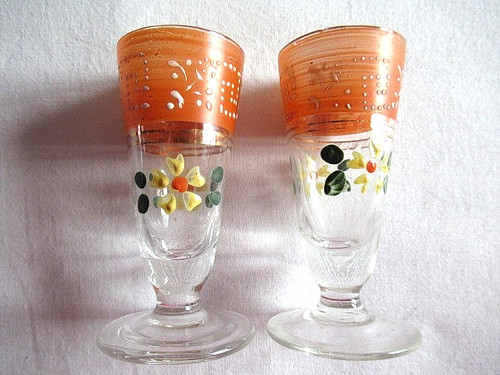 Verres liqueur emailles à - verres, a