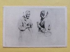 CPA Gravure Eau forte Dessin Jean SCHERBECK en 1927 LORRAINES avec leurs COIFFES