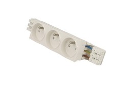 Bloc de prise triple blanche