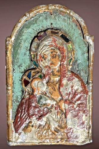 Bas relief vierge en - bas-relief,