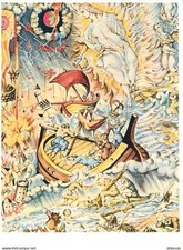 Art - Peinture - Foujita - L'Apocalypse - Le puits de l'abime détail - Aquarelle