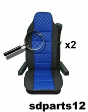2Pcs Housses de Siège Similicuir Bleu pour Poids Lourds Utilitaires Camper Van